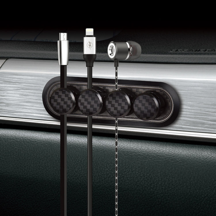 Car Carbon Fiber Magnetic Clamp Cable Storage Box Creative Desktop Hub Organizer, Desktop Hub Organizer Desktop Hub Organizer