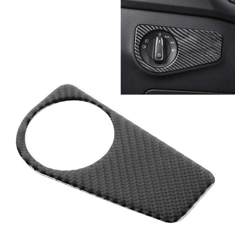 Car Carbon Fiber Headlight Switch Panel Decorative Sticker for Volkswagen Tiguan L 2019-2021, Low Configuration, Headlight Switch, Low Configuration Headlight Switch, Low Configuration