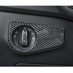 Car Carbon Fiber Headlight Switch Panel Decorative Sticker for Volkswagen Tiguan L 2019-2021, Low Configuration, Headlight Switch, Low Configuration