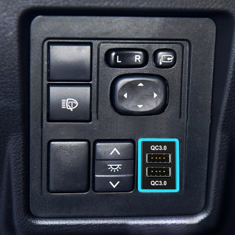 Car QC3.0 Fast Charge USB Interface Modification Charger for Toyota, Fuse to Take Power, Fuse (Ice Blue Light) – TPU