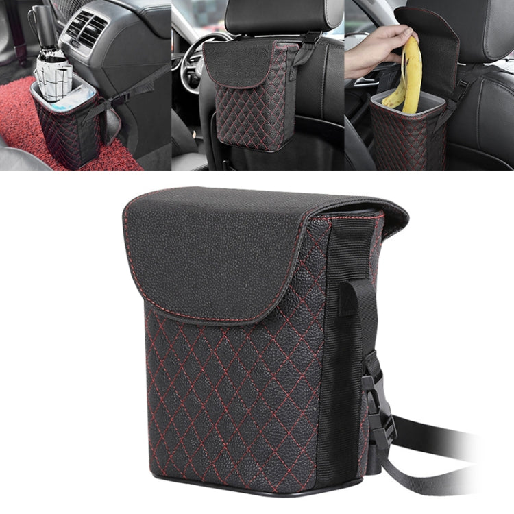 Car Back Seat Hook Garbage Can Car Storage Box Black