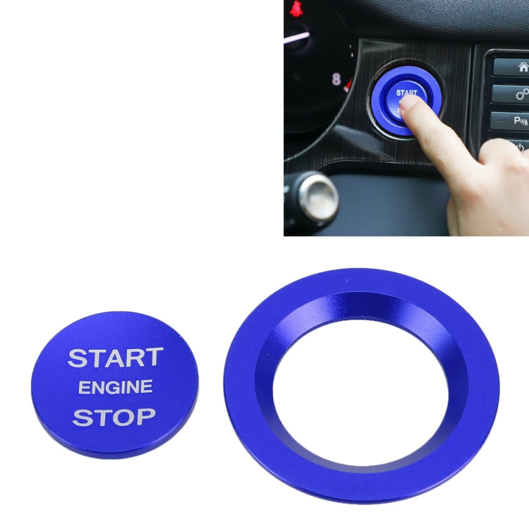 Car Engine Start Key Push Button Ring Trim Metal Sticker Decoration for Land Rover/Jaguar, For Land Rover/Jaguar For Land Rover Jaguar Blue