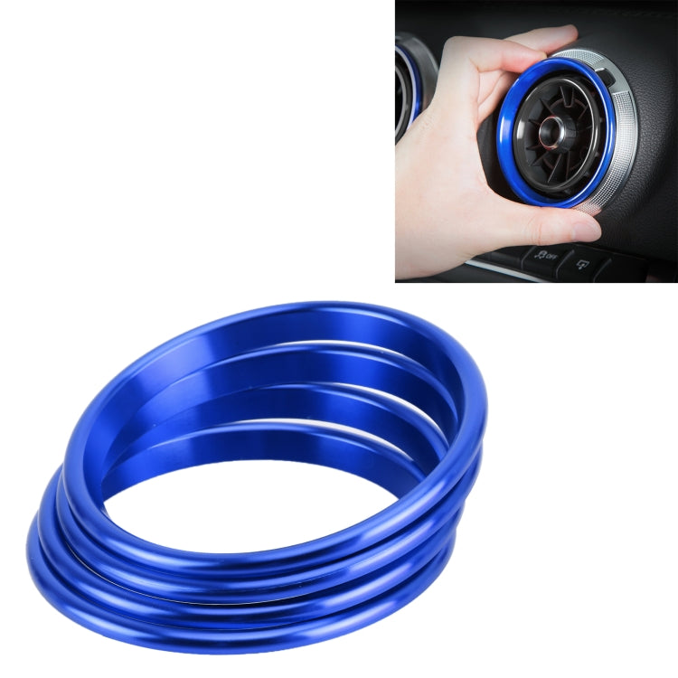 4 PCS Car Metal Air Outlet Decorative Outside Ring for Audi A3 / S3 / Q2L, For Audi A3 / S3 / Q2L For Audi A3 S3 Q2L Blue