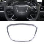 Car Auto Steering Wheel Ring Cover Trim Sticker Decoration for Audi Silver