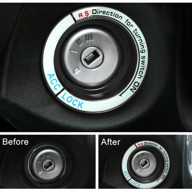 For Ford Fluorescent Aluminum Alloy Ignition Key Ring, Inside Diameter: 3.2cm, For Ford (Black), For Ford (Gold), For Ford (Red), For Ford (Silver), For Ford (Sky Blue)