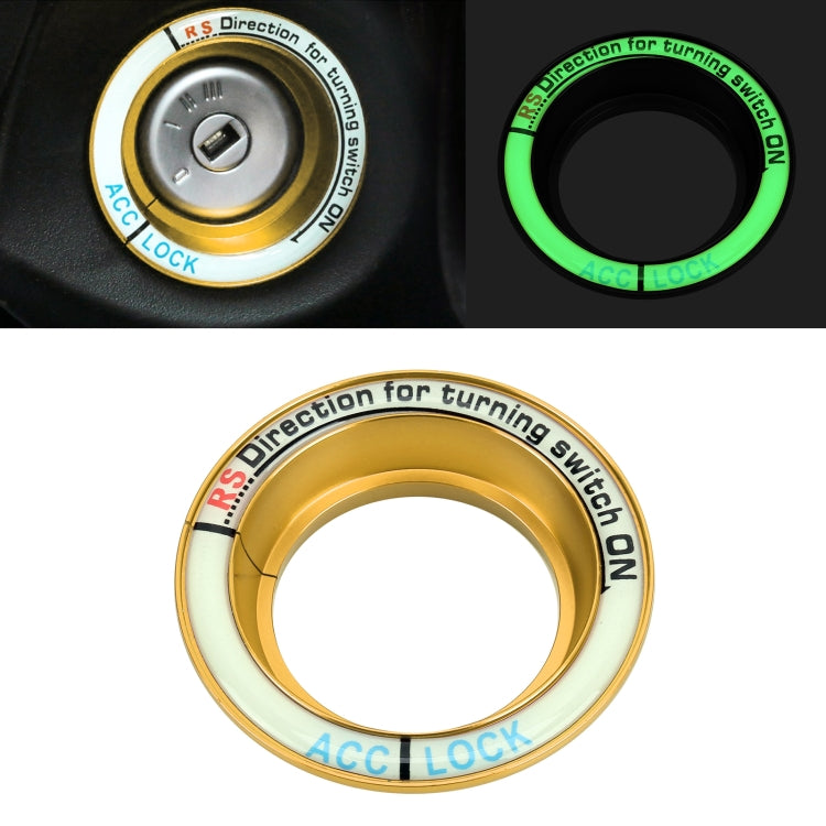 For Ford Fluorescent Aluminum Alloy Ignition Key Ring, Inside Diameter: 3.2cm, For Ford (Black), For Ford (Gold), For Ford (Red), For Ford (Silver), For Ford (Sky Blue)