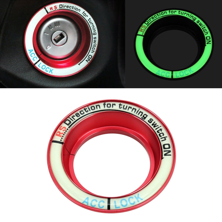 For Ford Fluorescent Aluminum Alloy Ignition Key Ring, Inside Diameter: 3.2cm, For Ford (Black), For Ford (Gold), For Ford (Red), For Ford (Silver), For Ford (Sky Blue)
