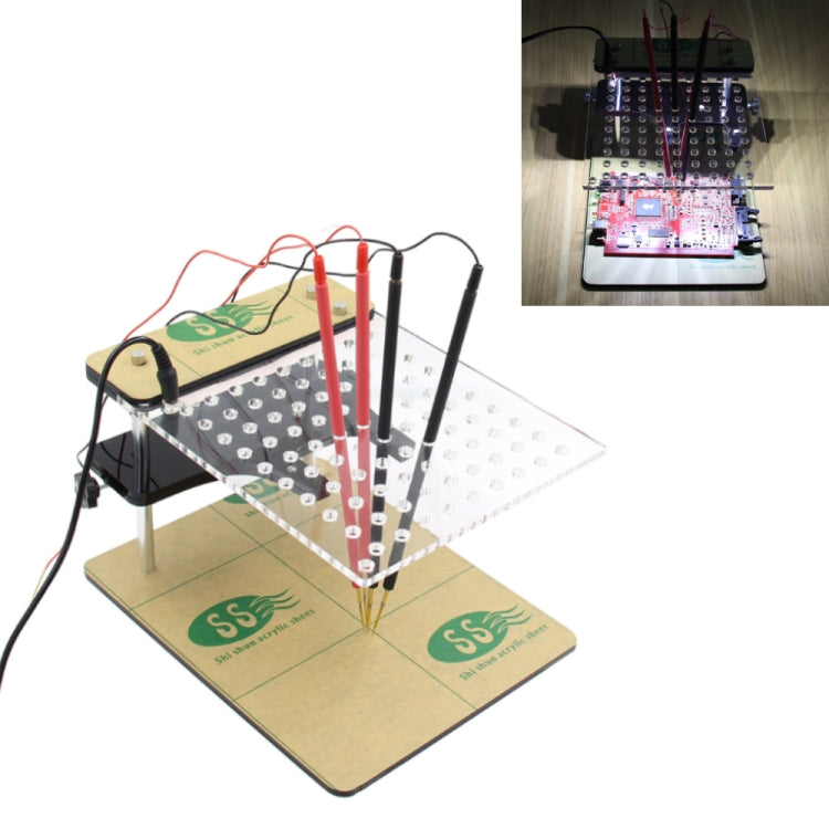 Car LED BDM Frame Holder BDM ECU Brush Test Stand with 4 Probe Pens, US Plug, BDM ECU Brush Test Stand – Durable Build, Easy to Use BDM ECU Brush Test Stand