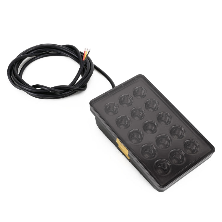 DC12V 1W Car Square Highlight Brake Lights Reversing Light with 15LEDs SMD-3528, Square (Black), Square (Red), Square (Transparent) – Durable Build, Easy to Use