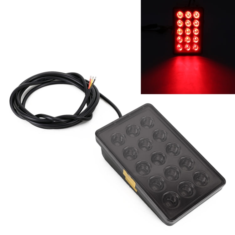 DC12V 1W Car Square Highlight Brake Lights Reversing Light with 15LEDs SMD-3528, Square (Black), Square (Red), Square (Transparent) – Durable Build, Easy to Use Square (Black) Black