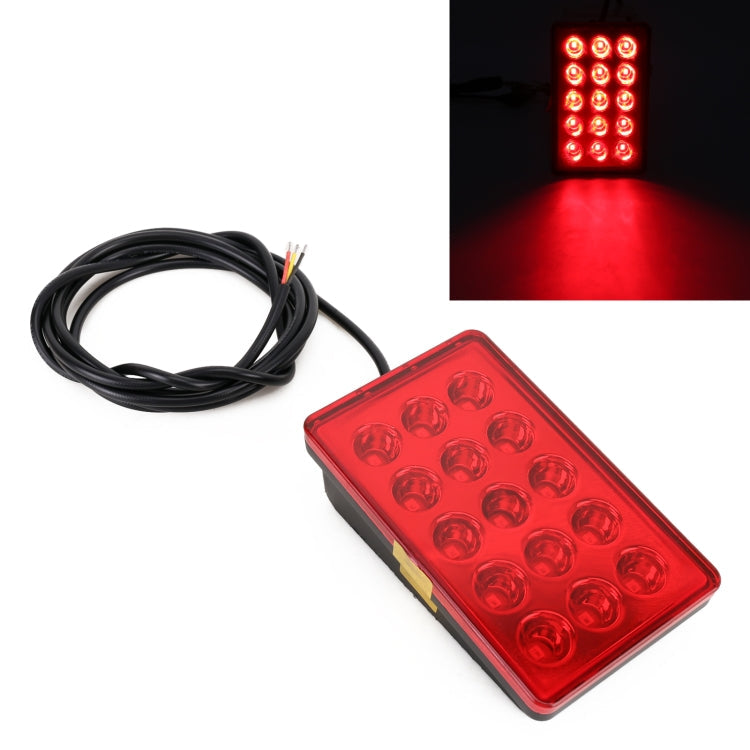 DC12V 1W Car Square Highlight Brake Lights Reversing Light with 15LEDs SMD-3528, Square (Black), Square (Red), Square (Transparent) – Durable Build, Easy to Use Square (Red) Red