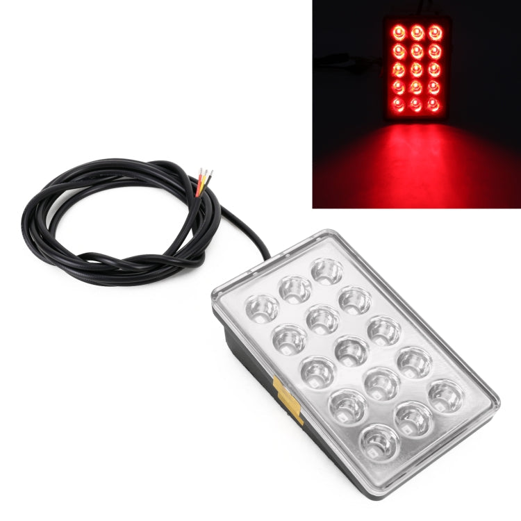 DC12V 1W Car Square Highlight Brake Lights Reversing Light with 15LEDs SMD-3528, Square (Black), Square (Red), Square (Transparent) – Durable Build, Easy to Use Square (Transparent) Transparent