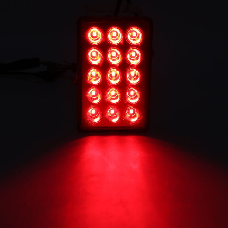 DC12V 1W Car Square Highlight Brake Lights Reversing Light with 15LEDs SMD-3528, Square (Black), Square (Red), Square (Transparent) – Durable Build, Easy to Use