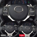 Car Carbon Fiber Steering Wheel Button Decorative Sticker for Lexus IS250 NX200 200t 300h 13-, Left Drive, Steering Wheel Button A Style, Left Drive