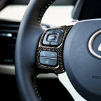 Car Carbon Fiber Steering Wheel Button Decorative Sticker for Lexus IS250 NX200 200t 300h 13-, Left Drive, Steering Wheel Button A Style, Left Drive