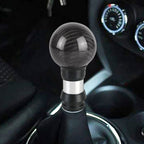 Universal Car Pressable Telescopic Carbon Fiber Gear Head Gear Shift Knob, Length: 9.5cm Black