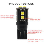 10 PCS T10/168/194 DC12V / 1W / 6000K / 60LM Car Decoding Clearance Lights with 12LEDs SMD-3030 Lamp Beads, T10/168