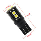 10 PCS T10/168/194 DC12V / 1W / 6000K / 60LM Car Decoding Clearance Lights with 12LEDs SMD-3030 Lamp Beads, T10/168