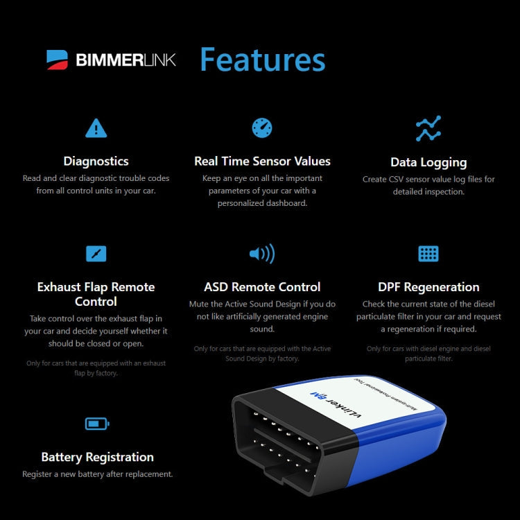 Vgate VLINKER BM V2.2 Bluetooth 3.0 Android Phone Car OBD Fault Diagnosis Detector, BM V2.2 Bluetooth 3.0 – Bluetooth
