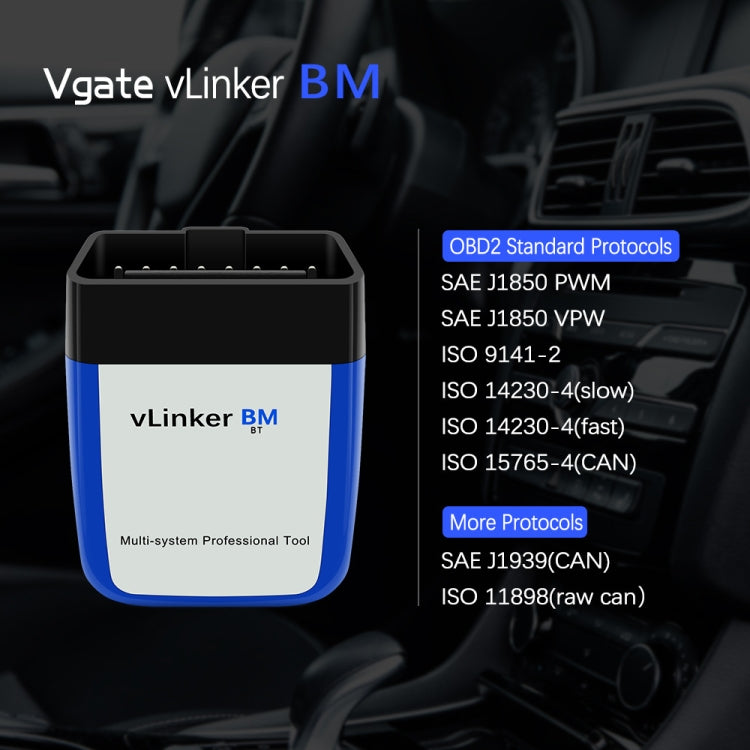Vgate VLINKER BM V2.2 Bluetooth 3.0 Android Phone Car OBD Fault Diagnosis Detector, BM V2.2 Bluetooth 3.0 – Bluetooth