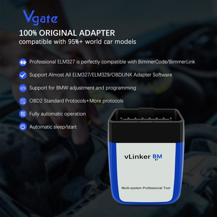Vgate VLINKER BM V2.2 Bluetooth 3.0 Android Phone Car OBD Fault Diagnosis Detector, BM V2.2 Bluetooth 3.0 – Bluetooth