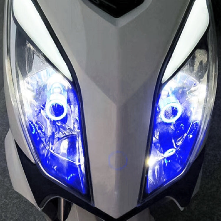 H4 DC12-80V / 20W / 6000K / 2000LM Motorcycle Headlight with Angel Eyes, H4 (Blue), H4 (Red)