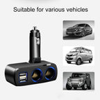 SHUNWEI SD-1918 80W 3.1A Car 2 in 1 Dual USB Charger, SD-1918 – TPU