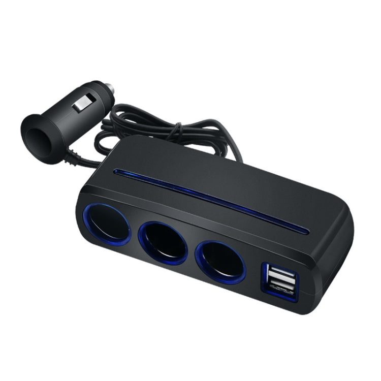 SHUNWEI SD-1938 120W 3A Car 3 in 1 Dual USB Charger Cigarette Lighter with Atmosphere Light, SD-1938 (Black) SD-1938 (Black) Black