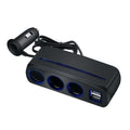 SHUNWEI SD-1938 120W 3A Car 3 in 1 Dual USB Charger Cigarette Lighter with Atmosphere Light, SD-1938 (Black) SD-1938 (Black) Black