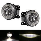 2 PCS DC12V-30V / 30W / 3A / 1440LM 12LEDs 4 inch Car LED Colorful Fog Light, Style: White Background, Style: White Background (White Light), Style: White Background (Yellow Light)