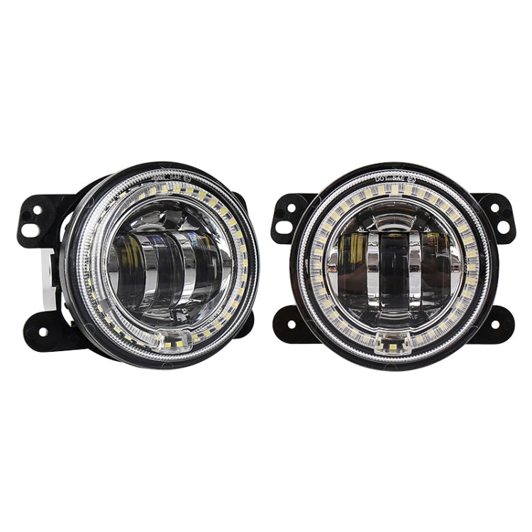 2 PCS DC12V-30V / 30W / 3A / 1440LM 12LEDs 4 inch Car LED Colorful Fog Light, Style: White Background, Style: White Background (White Light), Style: White Background (Yellow Light) Style: White Background (White Light) White Light