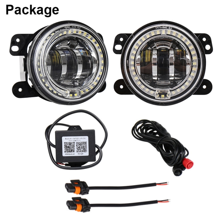 2 PCS DC12V-30V / 30W / 3A / 1440LM 12LEDs 4 inch Car LED Colorful Fog Light, Style: White Background, Style: White Background (White Light), Style: White Background (Yellow Light)