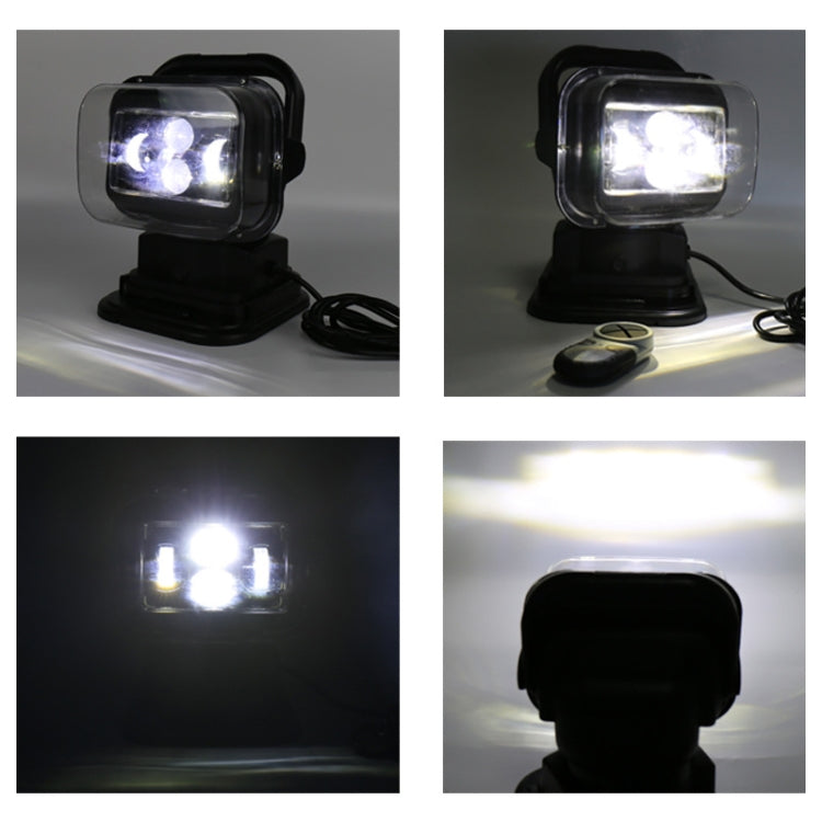 60W DC 12-24V 400LM Car 200m Wireless Remote Control 360 Degree Adjustable LED Search High Bay Lights / Spotlights, 60W DC 12-24V – Tempered Glass