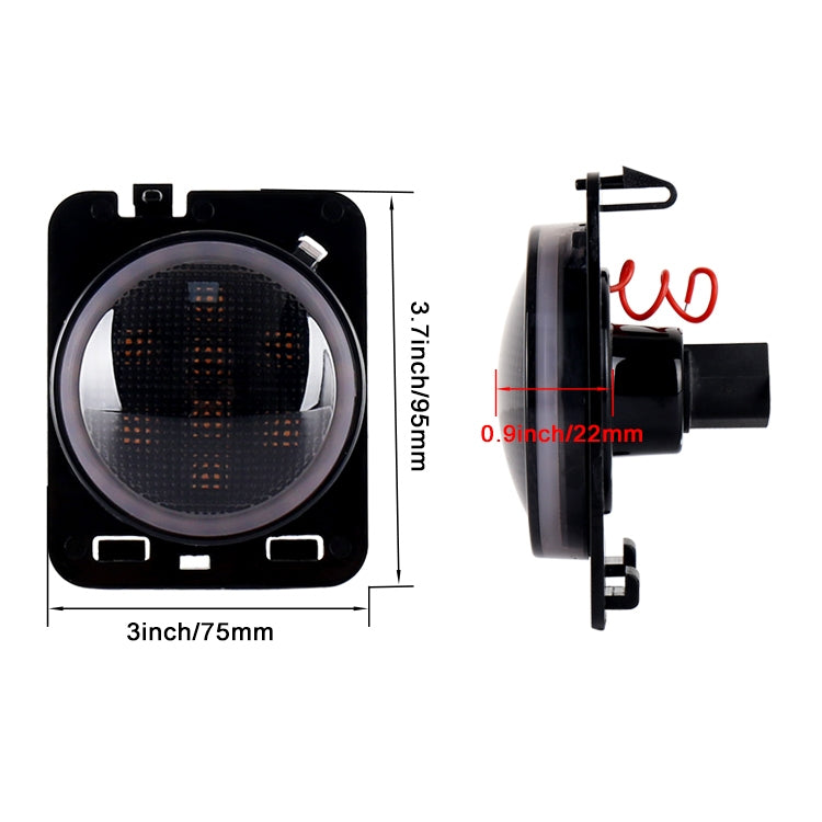 2 PCS 8W DC 12V Car SUV Refit LED Wheel Eyebrow Turn Signal for Jeep Wrangler JK 07-17, Specification: Butt Assembly with Aperture, Specification: Butt Assembly with Aperture – Durable Build, Easy to Use