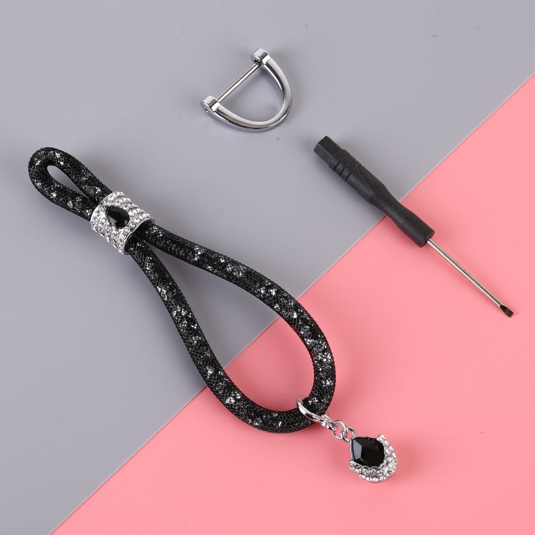 Car Diamond Metal + Plastic Keychain Black