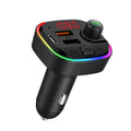 C13 Multifunctional Car Dual USB PD Fast Charger Bluetooth FM Transmitter with Atmosphere Light, C13 C13