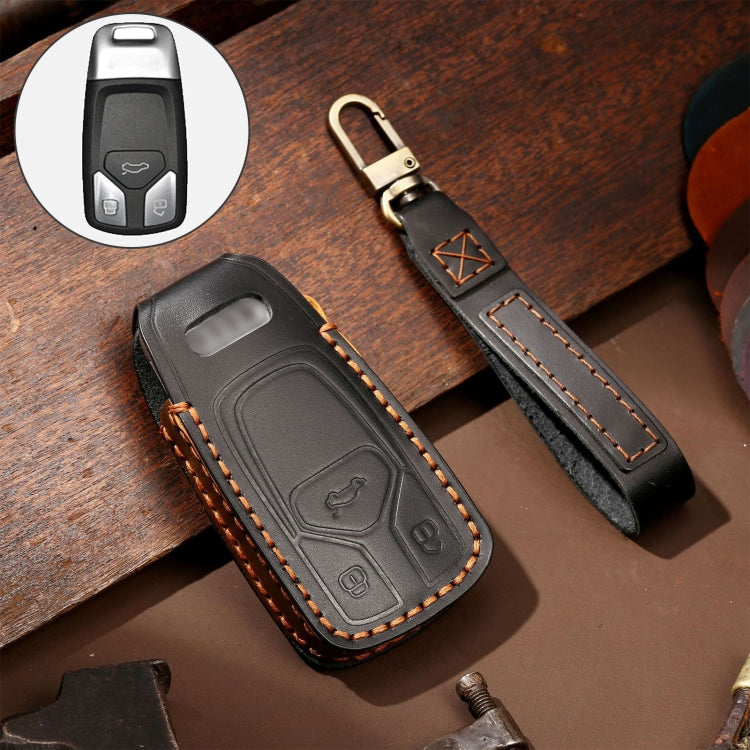 Hallmo Car Cowhide Leather Key Protective Cover Key Case for Audi A6L / A8L / A4 / A7 / A5 A Style – Leather, For Audi A6L A Style For Audi A6L A Style Black