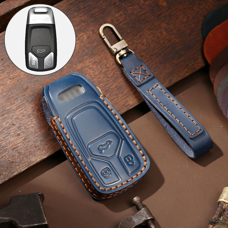 Hallmo Car Cowhide Leather Key Protective Cover Key Case for Audi A6L / A8L / A4 / A7 / A5 A Style – Leather, For Audi A6L A Style For Audi A6L A Style Blue