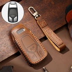 Hallmo Car Cowhide Leather Key Protective Cover Key Case for Audi A6L / A8L / A4 / A7 / A5 A Style, For Audi A6L A Style For Audi A6L A Style Brown