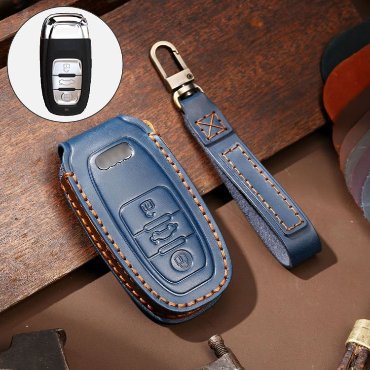 Hallmo Car Cowhide Leather Key Protective Cover Key Case for Audi A6L / A8L / A4 / A7 / A5 B Style – Leather, For Audi A6L B Style For Audi A6L B Style Blue