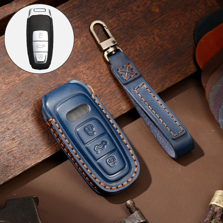 Hallmo Car Cowhide Leather Key Protective Cover Key Case for Audi A6L / A8L / A4 / A7 / A5 C Style – Leather, For Audi A6L C Style For Audi A6L C Style Blue
