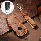 Hallmo Car Cowhide Leather Key Protective Cover Key Case for New Mercedes-Benz E300L – Leather, For New Mercedes-Benz E300L For New Mercedes-Benz E300L Brown