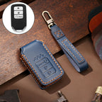 Hallmo Car Cowhide Leather Key Protective Cover Key Case for Honda Civic / Accord 3-button Start – Leather, For Honda Civic / Accord 3-button Start For Honda Civic Accord 3-button Start Blue