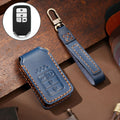 Hallmo Car Cowhide Leather Key Protective Cover Key Case for Honda Civic / Accord 4-button, For Honda Civic / Accord 4-button For Honda Civic Accord 4-button Blue