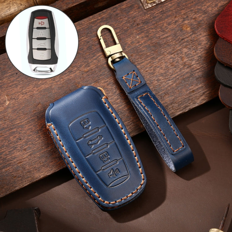 Hallmo Car Cowhide Leather Key Protective Cover Key Case for Haval H6 – Leather, For Haval H6 For Haval H6 Blue
