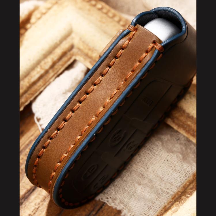 Hallmo Car Cowhide Leather Key Protective Cover Key Case for Jeep Compass – Leather, For Jeep Compass