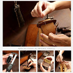 Hallmo Car Cowhide Leather Key Protective Cover Key Case for Jeep Compass – Leather, For Jeep Compass