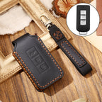 Hallmo Car Cowhide Leather Key Protective Cover Key Case for Mitsubishi Outlander, For Mitsubishi Outlander For Mitsubishi Outlander Black