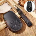 Hallmo Car Cowhide Leather Key Protective Cover Key Case for NIO ES6 / ES8 – Leather, For NIO ES6 / ES8 For NIO ES6 ES8 Black
