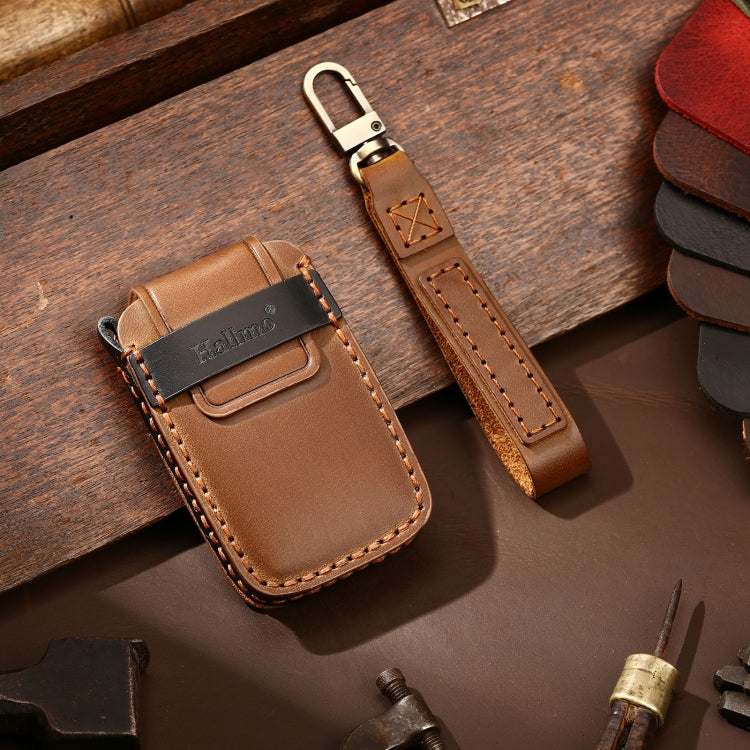 Hallmo Car Cowhide Leather Key Protective Cover Key Case for Land Rover Discovery 5 B Style – Leather, For Land Rover Discovery 5 B Style